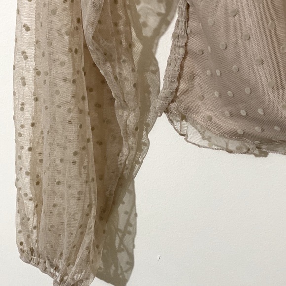 Lot of 3 U2B Urban Basic Polka Dot Sheer Long Sleeve Cropped Top Size L - Picture 8 of 15
